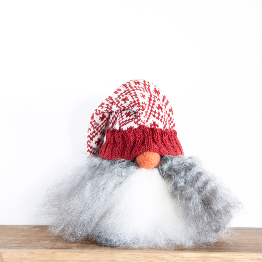 Red Knitted Hat Tomtebod Nisse- Two Sizes
