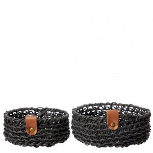 Set of Two Low Woven Basket- Various Colours