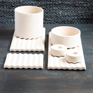 Set of Two Wave Candle Holder- Various Colours