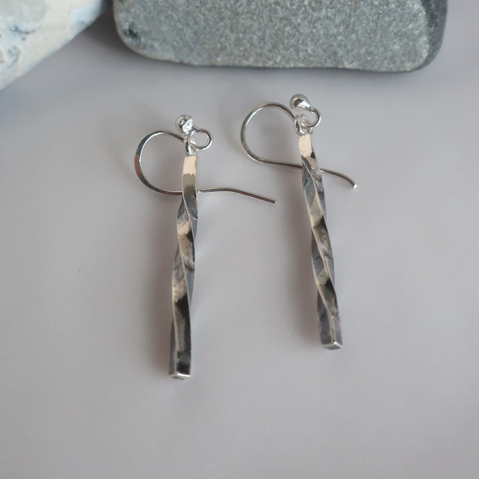 Oxidised Twist Earrings