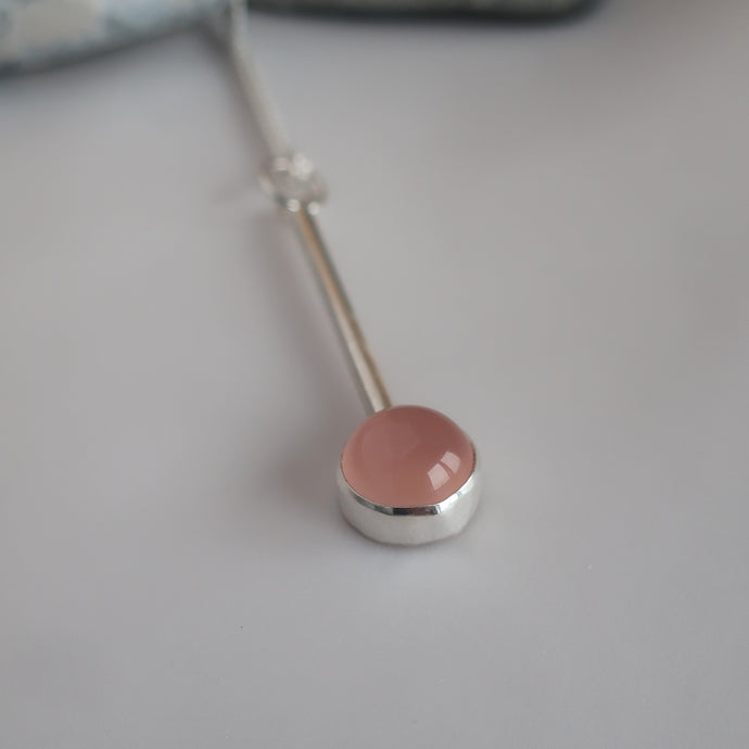 Rose Chalcedony Pendant with Chain