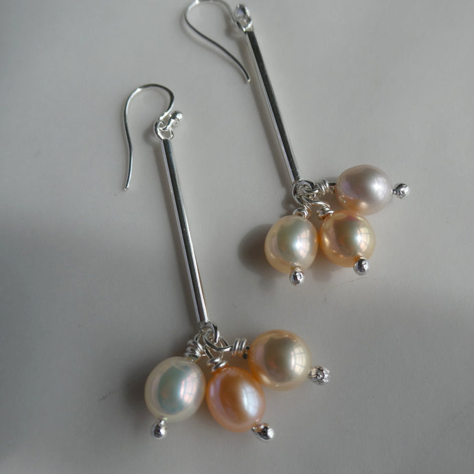 Triple Pearl Earrings