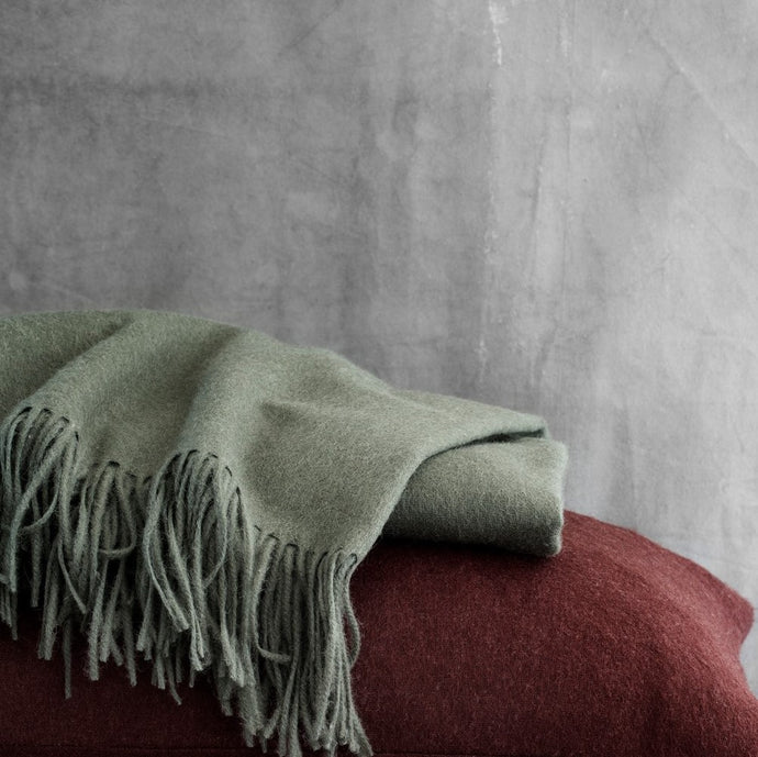 Botanic Green Alpaca Throw