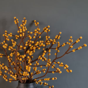 Yellow Felt Berry Branch