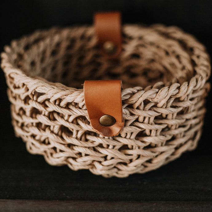 Set of Two Low Woven Basket- Various Colours